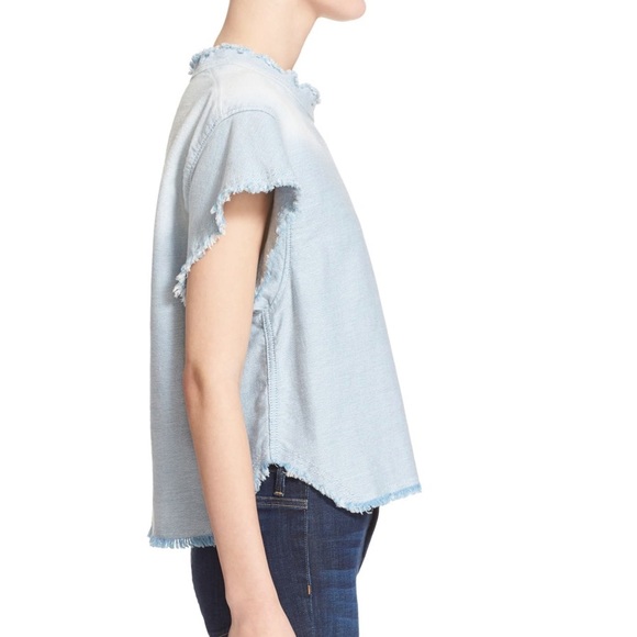 IRO Frayed Edge Denim Top - Picture 4 of 6